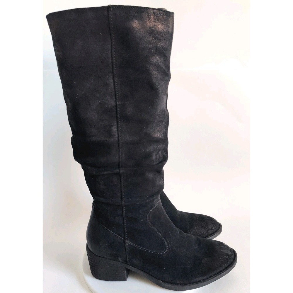 Black Over-The-Knee Suede Boots - Women's Classic Tall Boot